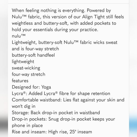 Nwt Lululemon Heritage Tan Camo Align HR Pant with Pockets Size 18 - Picture 10 of 10